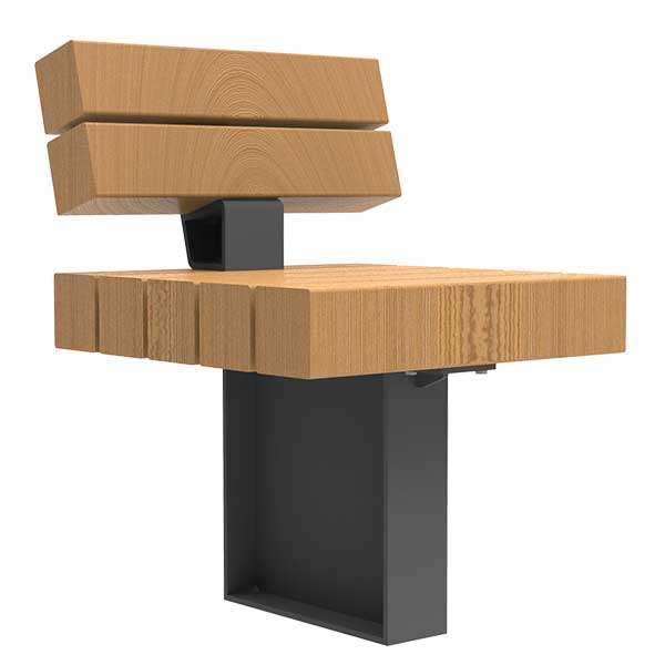 Straatmeubilair | Van de tekentafel | FalcoGlory stoel en poef van restmateriaal | image #1 |  FalcoGlory Stoel gemaakt van restmateriaal, met rugleuning en een strak, modern ontwerp.